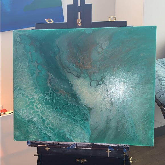 Original Ocean Style Fluid Acrylic Painting by Me - Picture 2 of 2